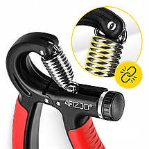 Еспандер кистьовий пружинний з регульованим навантаженням 4FIZJO 10-40 кг 4FJ0252 Black/Red Poland, фото 4