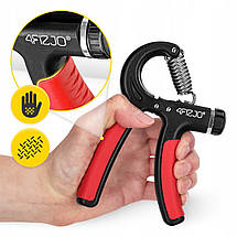 Еспандер кистьовий пружинний з регульованим навантаженням 4FIZJO 10-40 кг 4FJ0252 Black/Red Poland, фото 3