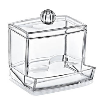 Контейнер органайзер для ватних паличок з нішою відкритою колір прозорий 1 шт