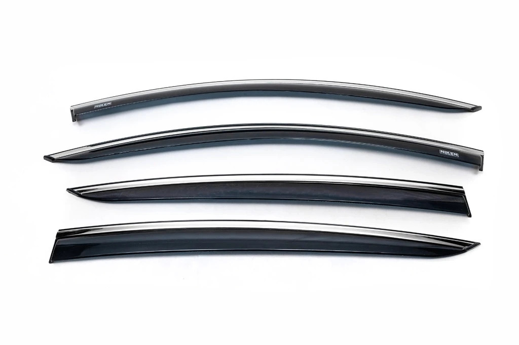 Дефлектори вікон (з хром молдингом) Ford Focus 4 2018- 4шт Niken 047FO350201, фото 1