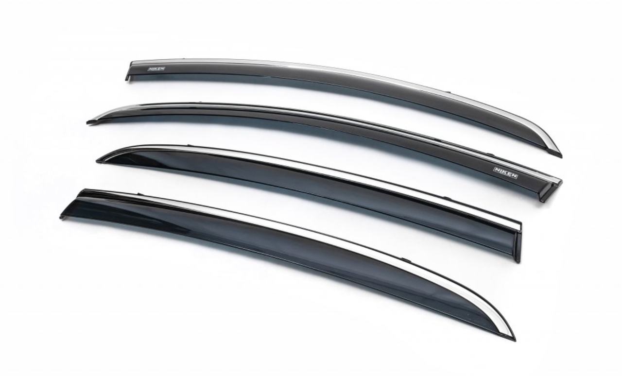 Дефлектори вікон (з хром молдингом) Opel Corsa D 2007-2014 4шт Niken 047op090201, фото 1
