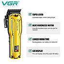 Акумуляторна машинка для стриження (clipper) VGR V-138 GOLD, 4 насадки, 7000 RPM, 2500 mAh, LED display, фото 4