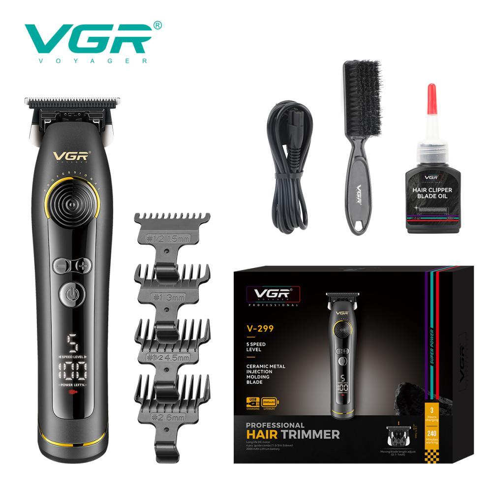 Тример VGR V-299 BLACK, 4 насадки, 9000RPM, 2000 mAh, 5 рівнів швидкості, LED display, фото 1