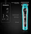 Тример VGR V-299 BLUE, 4 насадки, 9000RPM, 2000 mAh, 5 рівнів швидкості, LED display, фото 9