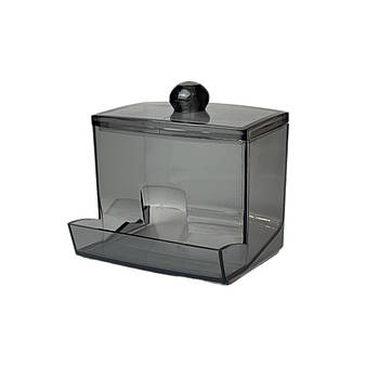 Контейнер органайзер для ватних паличок з нішою відкритою колір чорний 1 шт