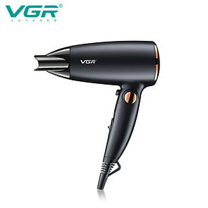 Фен для сушіння та укладання волосся VGR V-439, дорожній, зі складаною ручкою, 1200-1600 Вт
