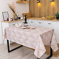 Скатертина бавовняна "Вензель" (бежевий) 1.1м х 1.5м