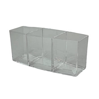 Контейнер прозорий потрійний для пензликів та іншого колір прозорий 1 шт