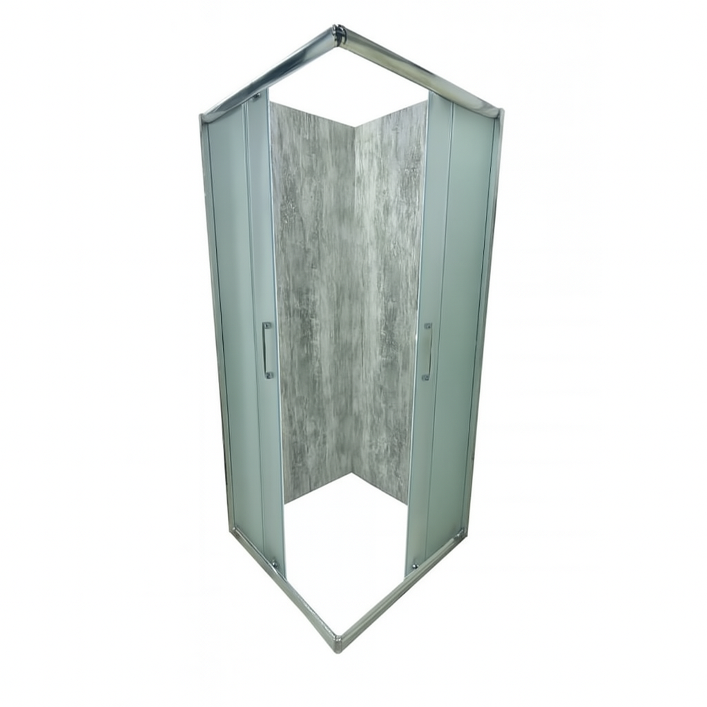 Душова кабіна Artex ST80-01 90х90х180 см без піддону матове скло розсувні двері хром