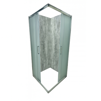 Душова кабіна Artex ST80-01 90х90х180 см без піддону матове скло розсувні двері хром, фото 1