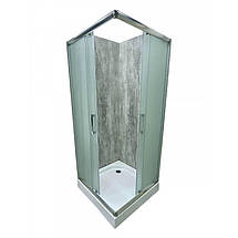 Душова кабіна Artex ST80-01 90х90х180 см без піддону матове скло розсувні двері хром, фото 2
