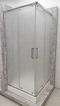 Душова кабіна Artex ST80-01 90х90х180 см без піддону матове скло розсувні двері хром, фото 3