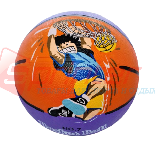 М'яч баскетбольний SPRINTER No7 2047.Жовто-фіолетовий., фото 1