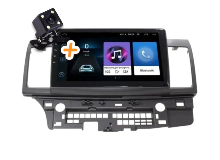 Штатна магнітола Mitsubishi Lancer X 2007-2012 для Android | 10” сенсорний екран, GPS, Bluetooth, Wi-Fi, камера заднього виду, фото 1