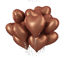 Фонтан із фольгованих куль серце Шоколад 45 см 10 шт для фотозони