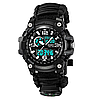 Годинник чоловічий спортивний наручний Skmei 1283 з паракордовим ремінцем (Чорний), фото 2