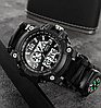 Годинник чоловічий спортивний наручний Skmei 1283 з паракордовим ремінцем (Чорний), фото 3