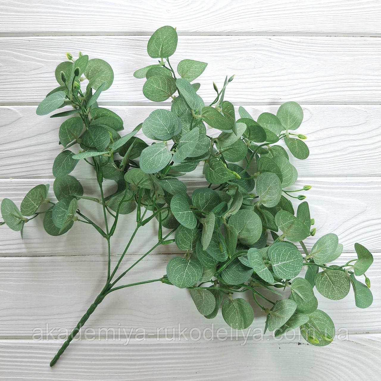Кущ евкаліпта зелений (4 гілки), тканина, 35 см, фото 1