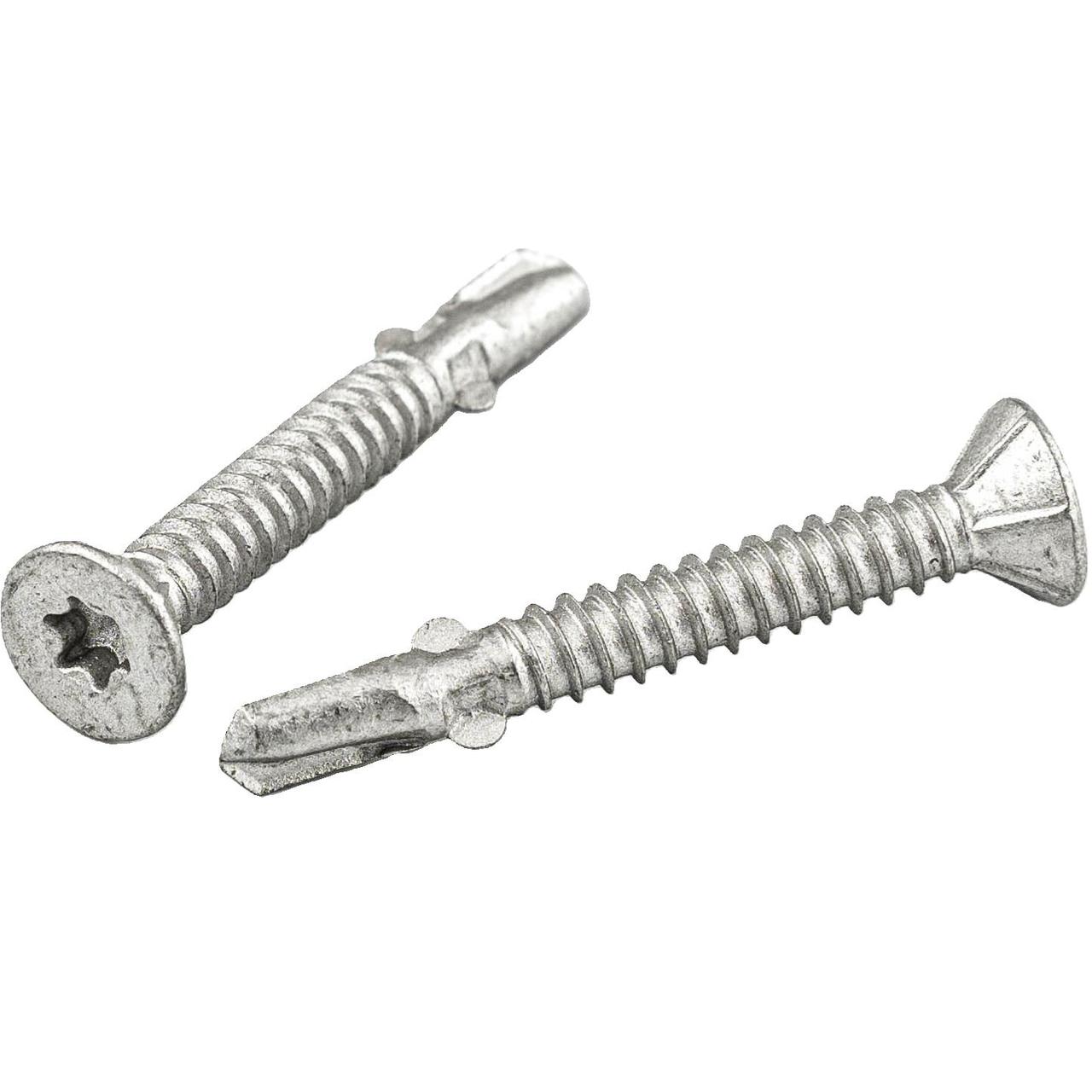 Саморіз-флюгель 6,3х50 з крильцями (кріплення дерево до металу) DIN 7504-P платковий цинк Argip, фото 1