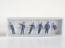 Preiser 14011 Набір чоловічків залізничники ( залізничний персонал ) 6 штук, масштабу 1:87
