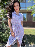 Літня міді сукня сорочка з короткими рукавами прямого крою під пояс (р. 42-52) 85036087, фото 6