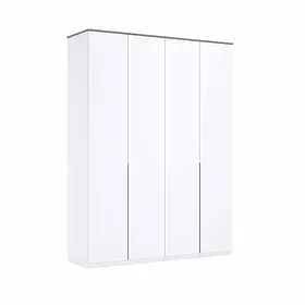 Шафа Бартон 4Дв без дзеркал в спальню,вітальню Миро Марк білий глянець