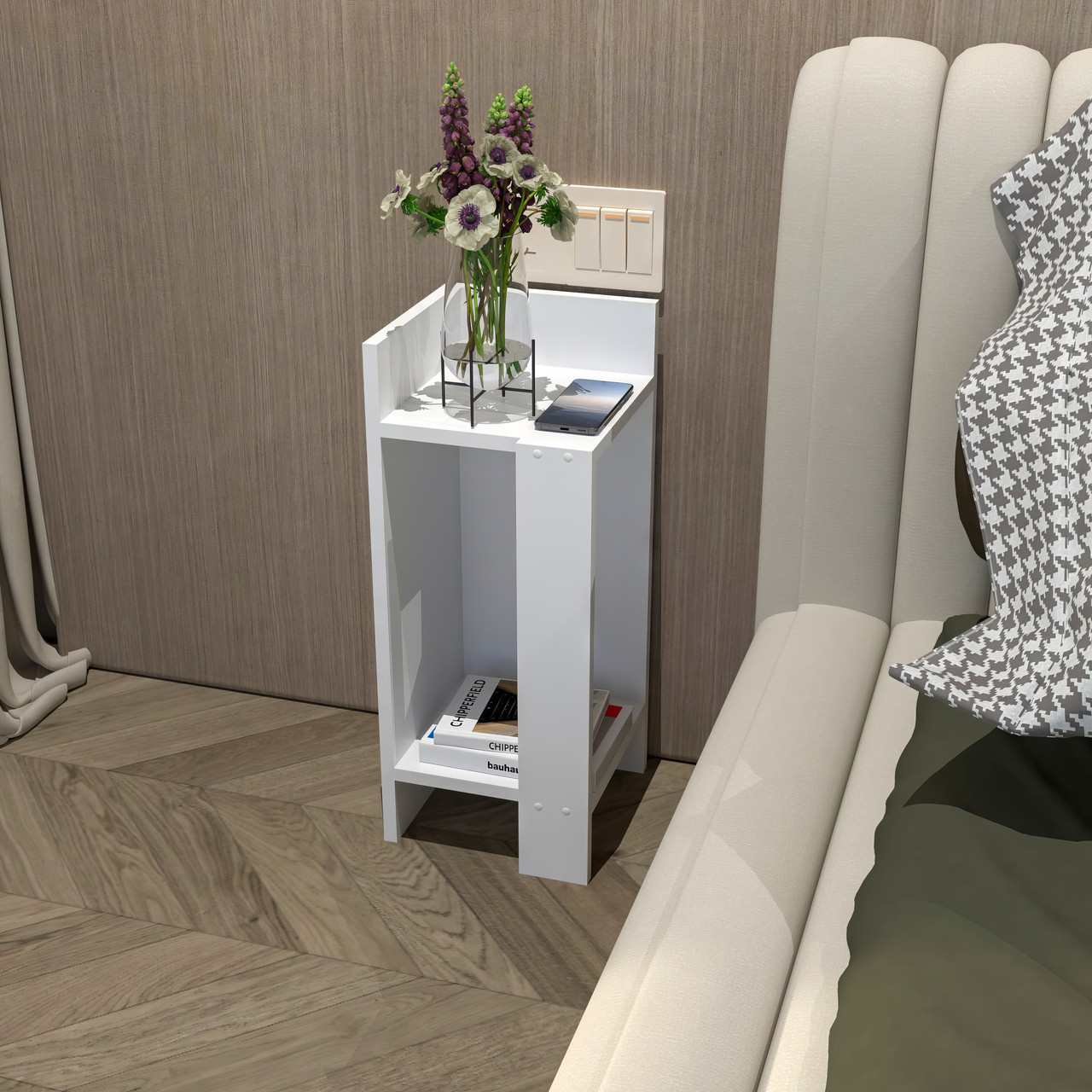 Тумба приліжкова Osby Ш 250 x В 600 x Г 266 мм Білий, фото 1