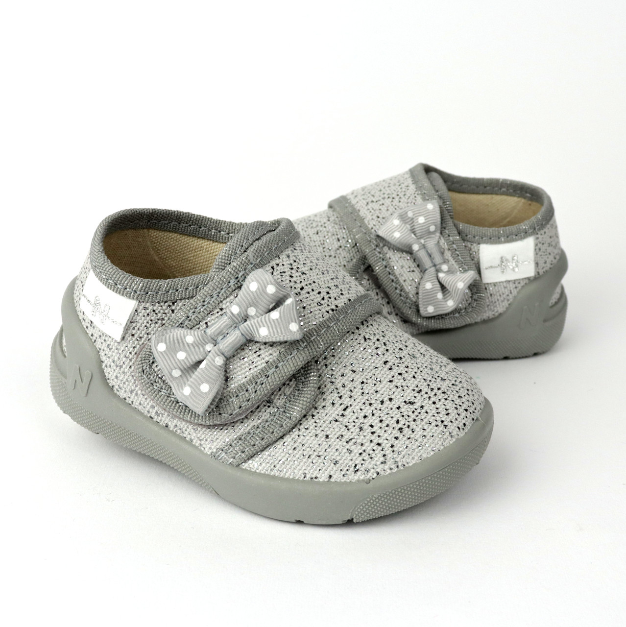 Текстильні мокасини капці для дівчинки з бантиком тм Waldi