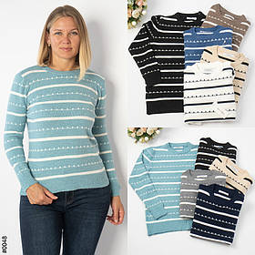 0048 МІКС Светр жіночий кашеміровий напівбатал (мікс кольорів: 10 од: 48-52 | універсальний)