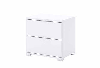 Тумба приліжкова Бартон 2Ш в спальню,вітальню Миро Марк білий глянець