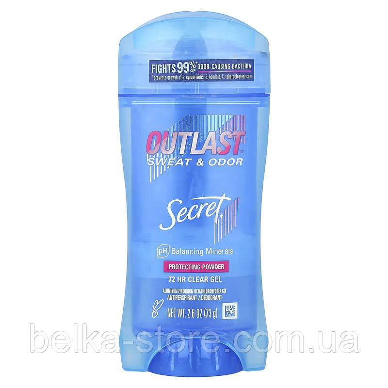 Дезодорант-антиперспірант гелевий Secret Outlast Clear Gel Protecting Powder,73 g, фото 1