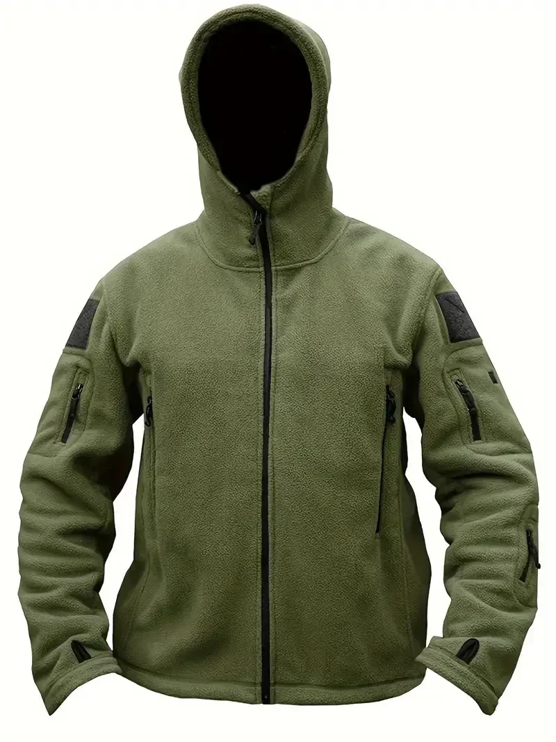 Тактична флісова кофта чоловіча з капюшоном Olive Green Розмір L, фото 1