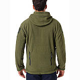 Тактична флісова кофта чоловіча з капюшоном Olive Green Розмір L, фото 4