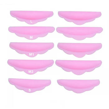 Бігуді силіконові для ламінування вій (S+M+M1+M2+L) набір 5 пар, колір ніжно-рожевий