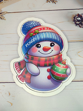 Дерев'яний розвивальний контурний пазл "Сніговик" 19*14,5см