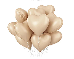 Фонтан із фольгованих куль серце Сонячна карамель 45 см 10 шт для фотозони