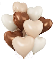 Фонтан із фольгованих куль серце Карамельний відтінок 45 см 10 шт для фотозони