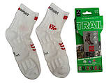 Шкарпетки Compressport Pro Racing Socks v3 Trail White/Red T2, фото 2