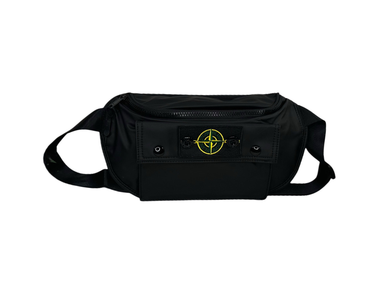 Сумка-бананка, поясна сумка Stone Island чорна, фото 1