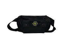 Сумка-бананка, поясна сумка Stone Island чорна