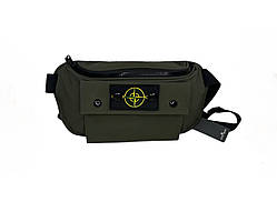 Сумка-бананка, поясна сумка Stone Island зелена