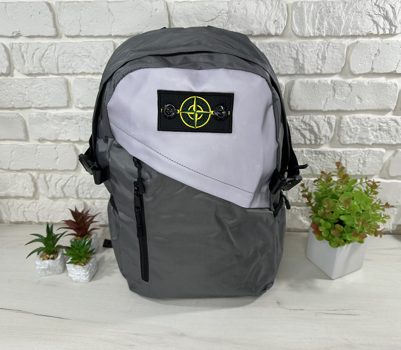Рюкзак Stone Island 46*30 сірий, фото 1