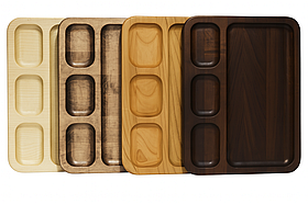 Менажниця з натурального дерева «Quattro» на 4 секції