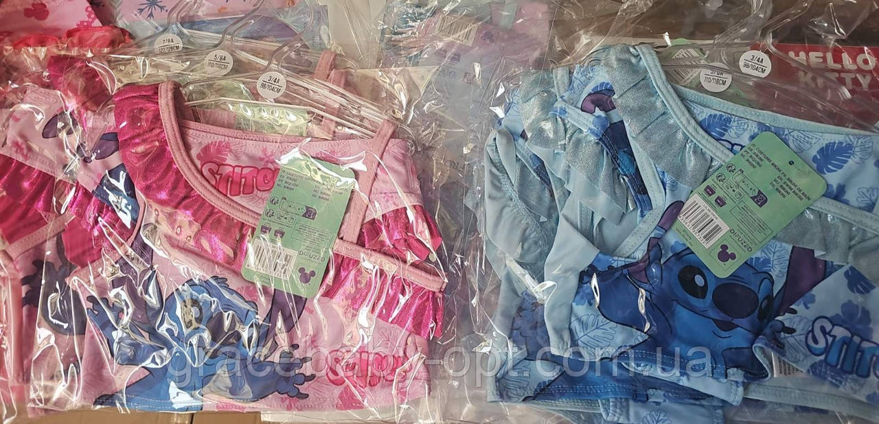 Купальники для дівчат оптом, Disney, 3-8 років,  № 0456, фото 1