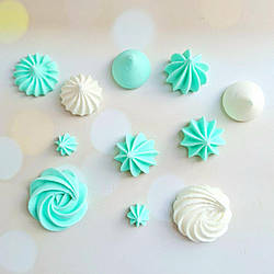 Цукрова прикраса для кондитерських воробів Безе-міні Біло-м'ятне
