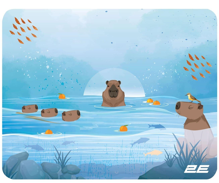 Килимок для миші 2E Capybara, S (250x200x2мм) Blue