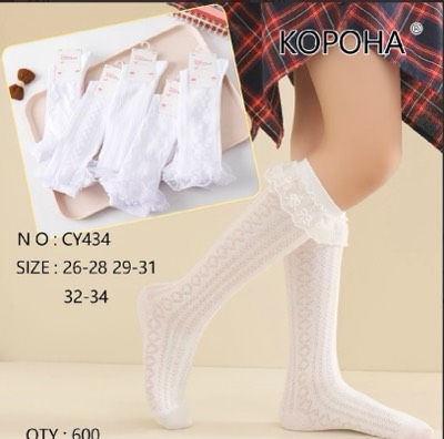 Білі гольфи для дівчаток "Корона", 32-34 р-р. Гольфи для дівчаток, дітячі ультрависокі шкарпетки, бавовна