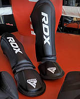 Захист гомілки та стопи для єдиноборств ММА накладки щитки захист для ніг RDX Molded S фути чорні