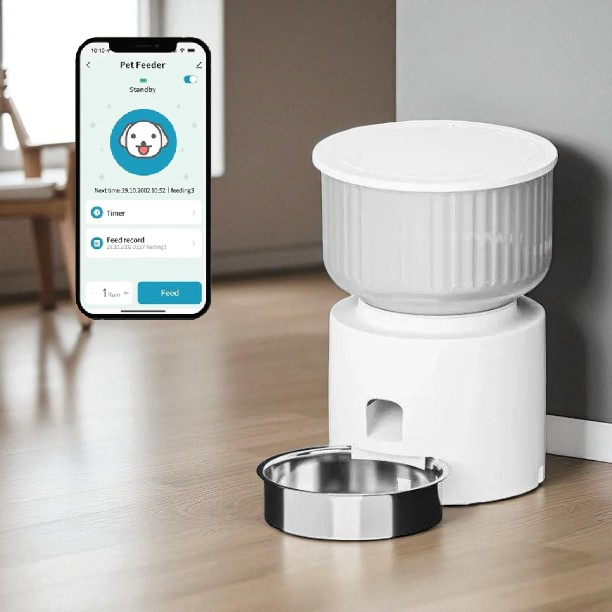 Автоматична годівниця для собак Papifeed 3 л з Wi-Fi, керування з телефону Білий