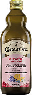 Масло - суміш 4 олій Costa D'oro Vitapiu, 750мл, Італія, з вітаміном Омега 3 і 6, перший холодний віджим